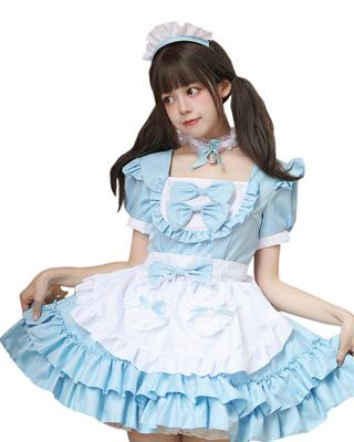 AOTYP Maid Cafe Cute Short Maid Halloween Costume for Halloween School Photo Otaku Size L Outfit, Cosplay, Maid, Maid, Costume, Women, Maid, Events,
