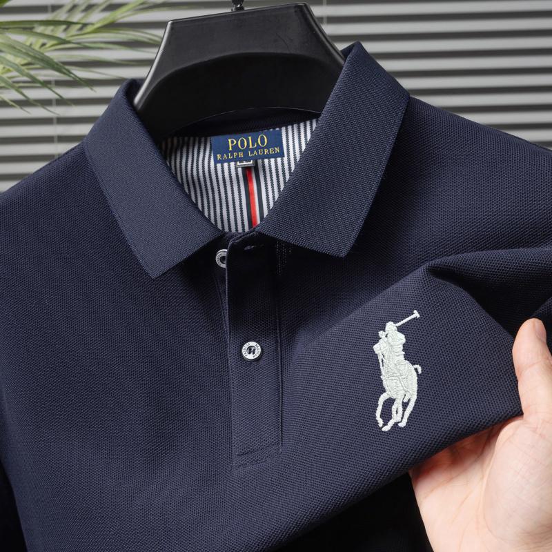 

Polo Ralph Lauren Летняя мужская новая вышивка пони однотонная чистый хлопок свободная деловая повседневная рубашка поло XL