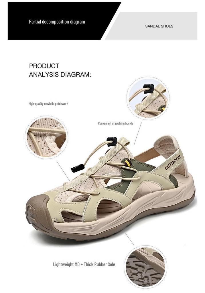 2025 Men's Breathable Mesh Beach Shoes - Large Size, Casual & Lightweight