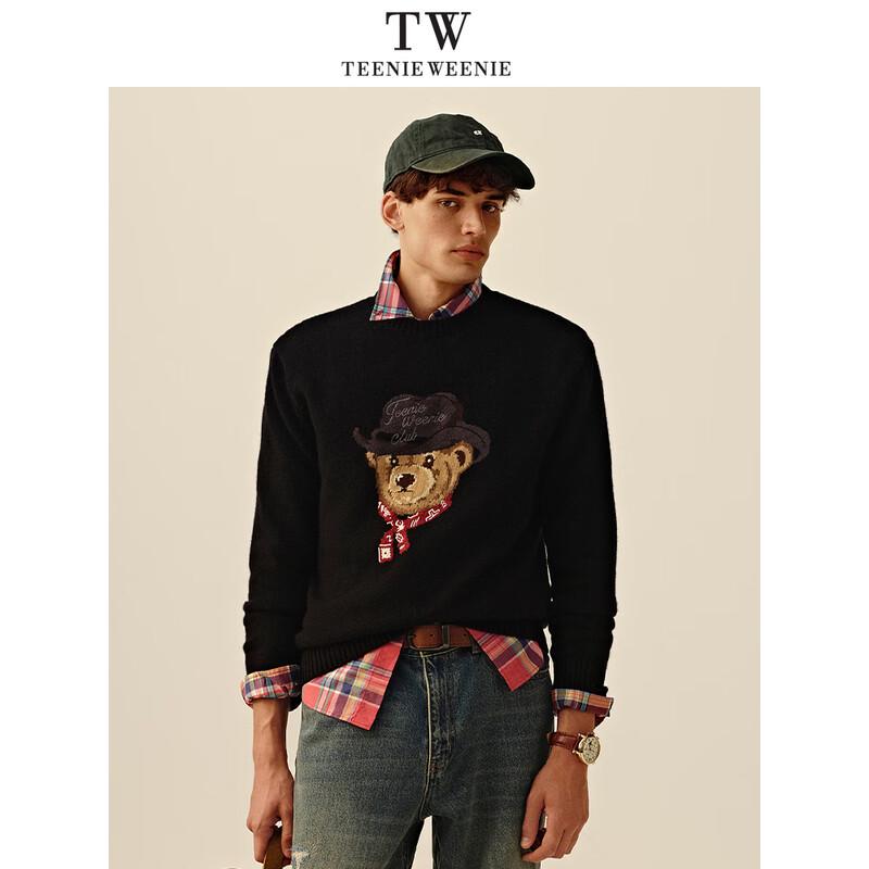 

Teenie Weenie Men s Bear Head Intarsia Drop-Shoulder Sweater L