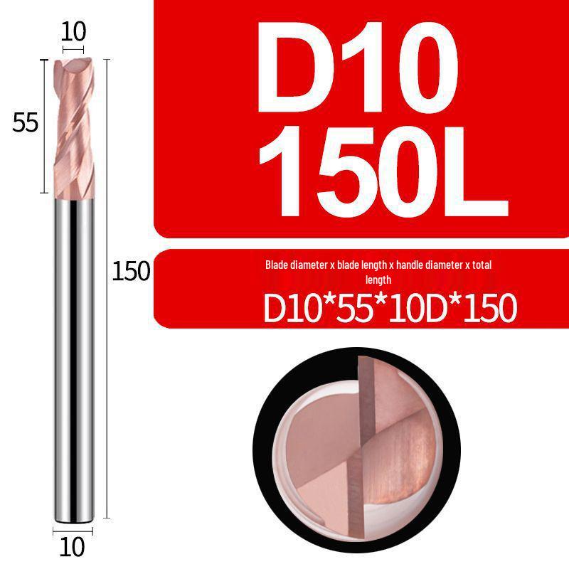 Tungsten Steel 2-Flute Carbide End Mill, 55° Keyway CNC Flat Bottom Cutter