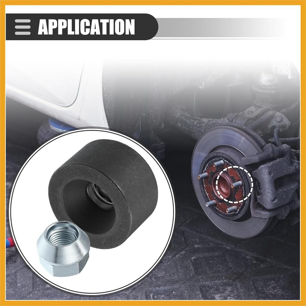 Universal Wheel Stud Installer Tool, Tire Stud Tool, M12x1.25 M12x1.5 M14x1.5, Iron, with 3/4" Hex Wheel Lug Nuts, Silver Tone, 1 Set Replacement