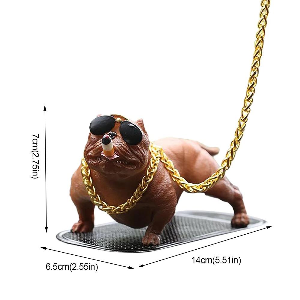 Funny Resin Pitbull Dog Statue Realistic No Base Simulation Dog Wear-resistant Dog Ornaments Car Interior Dashboard Decoration