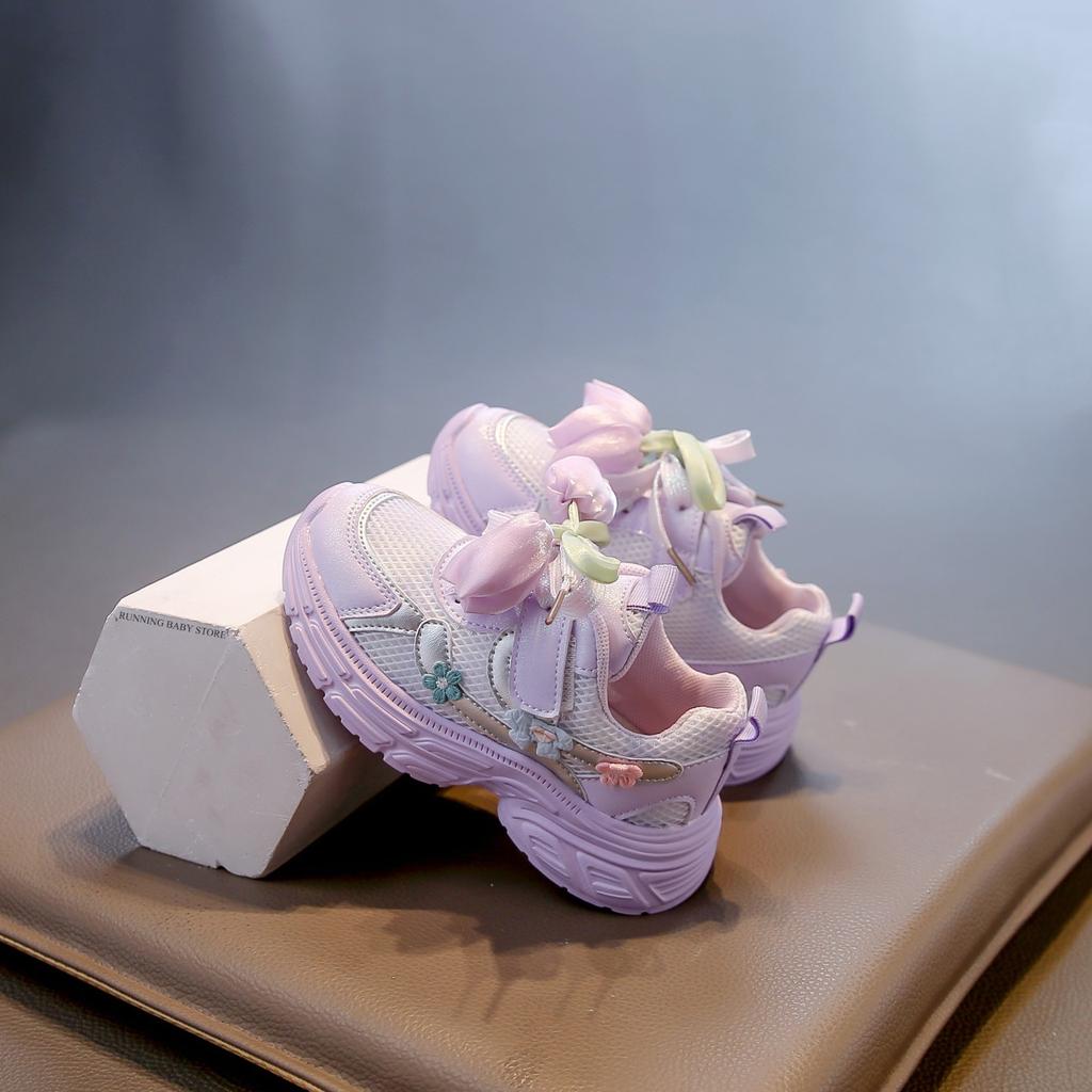 Girl's Casual Shoes New Style Appliques Wear-resistant Soft Rebound Durable Teens Girl Sneakers Student Hicking Shoes Kid I08265