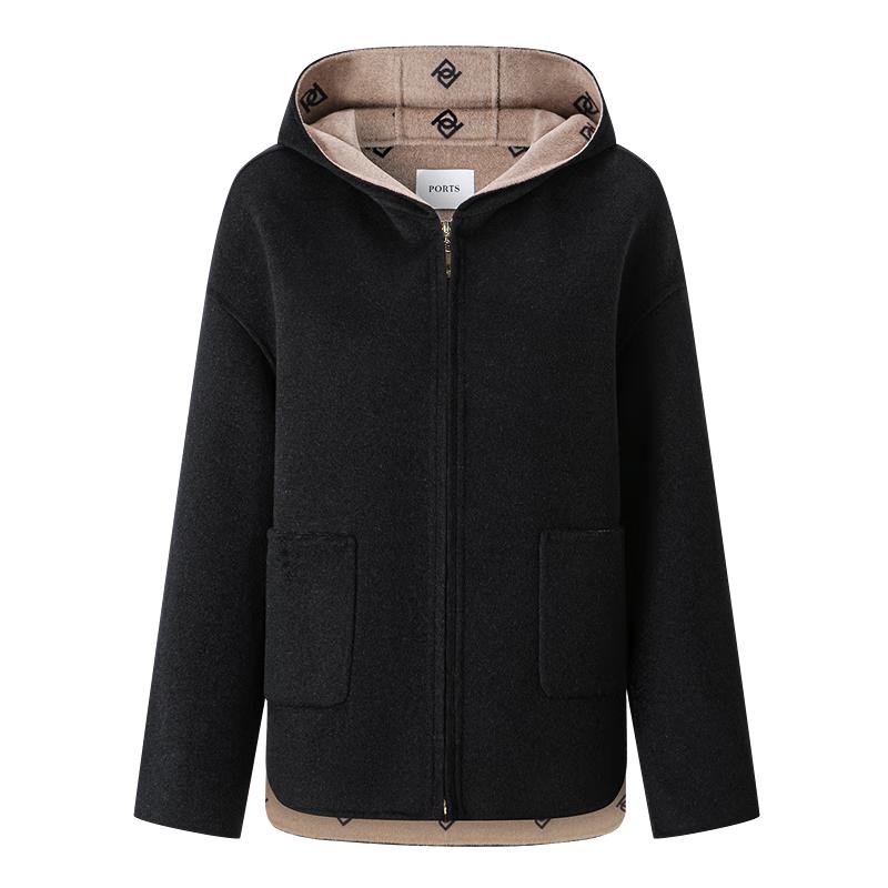 

PORTS Женское короткое пальто из жаккарда с двусторонним принтом M (6)