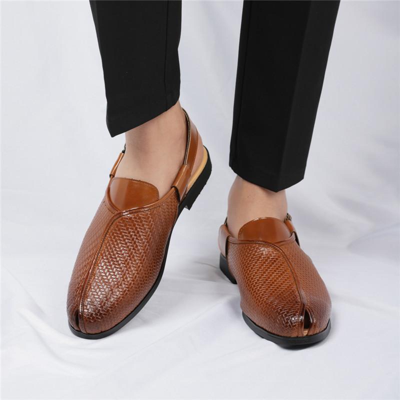 Summer Designer New Men's Gladiators Peep Toe Belt Buckle Patent Leather Casual Shoes Breathable Beach Sandals Outdoor Slippers