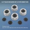 4PCS 2.44" Trailer Hub Bearing Dust Cap with Extra 4 Rubber Plugs, Trailer Axle Wheel Hub and Bearing Dust Caps for Most 5200 to 6000 Pound Axles