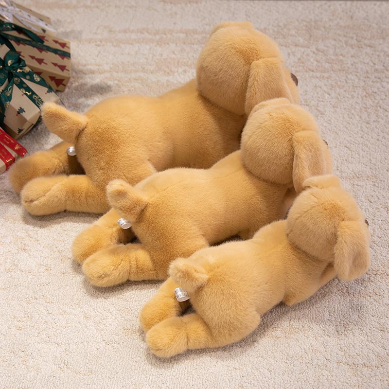 Cartoon Gentle Dog Stuffed Animal Pillow Adorable Yellow Puppy Black Golden Stuffed Animal Home Decor Present great for daily use