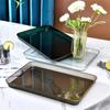 Nordic Phnom Penh Plastic Tray Transparent Rectangle Pallet Large Plate Tea Drink Grocery Storage Supplies Hotel Service Tray