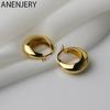 ANENJERY Silver Color Chunky Hoop Earrings for Women Punk Ear Jewelry New
