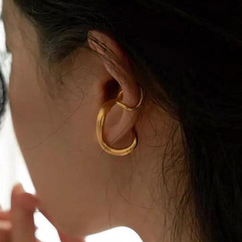 Orecchini Punk Geometrici Irregolari Ear Cuff per Donna Clip Metallica per Orecchio Senza Foratura Orecchino Finto Cartilagine Gioielli Moda Festa