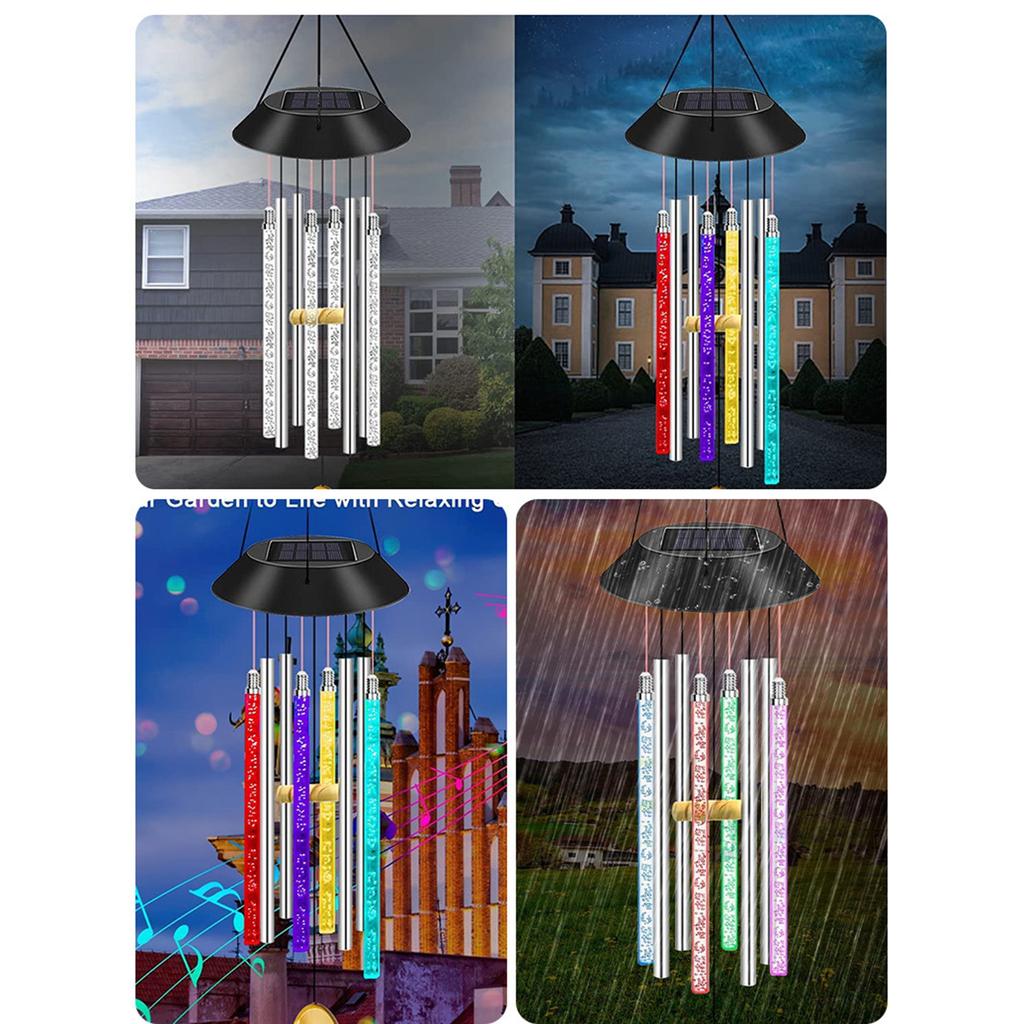 Solar Wind Chime Lights Acrylic Bubble Wand Ambient Lights Outdoor Waterproof Patio Decoration