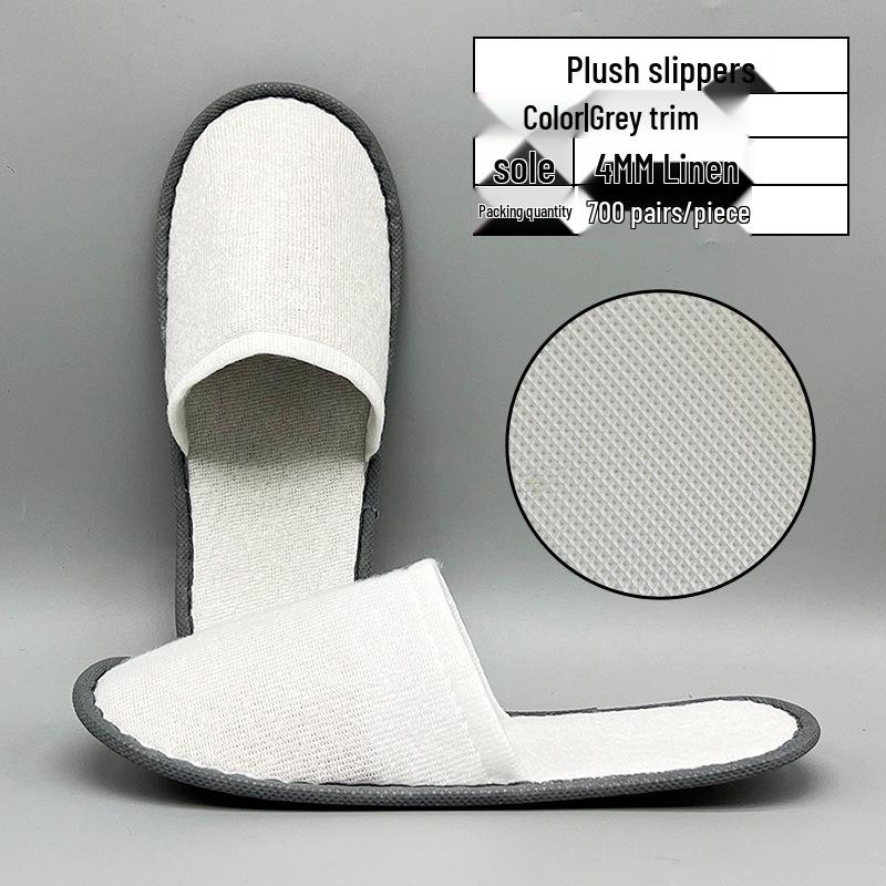 Washable Anti-Slip Hemp Cotton Linen Guest Slippers for Hotel & B&B