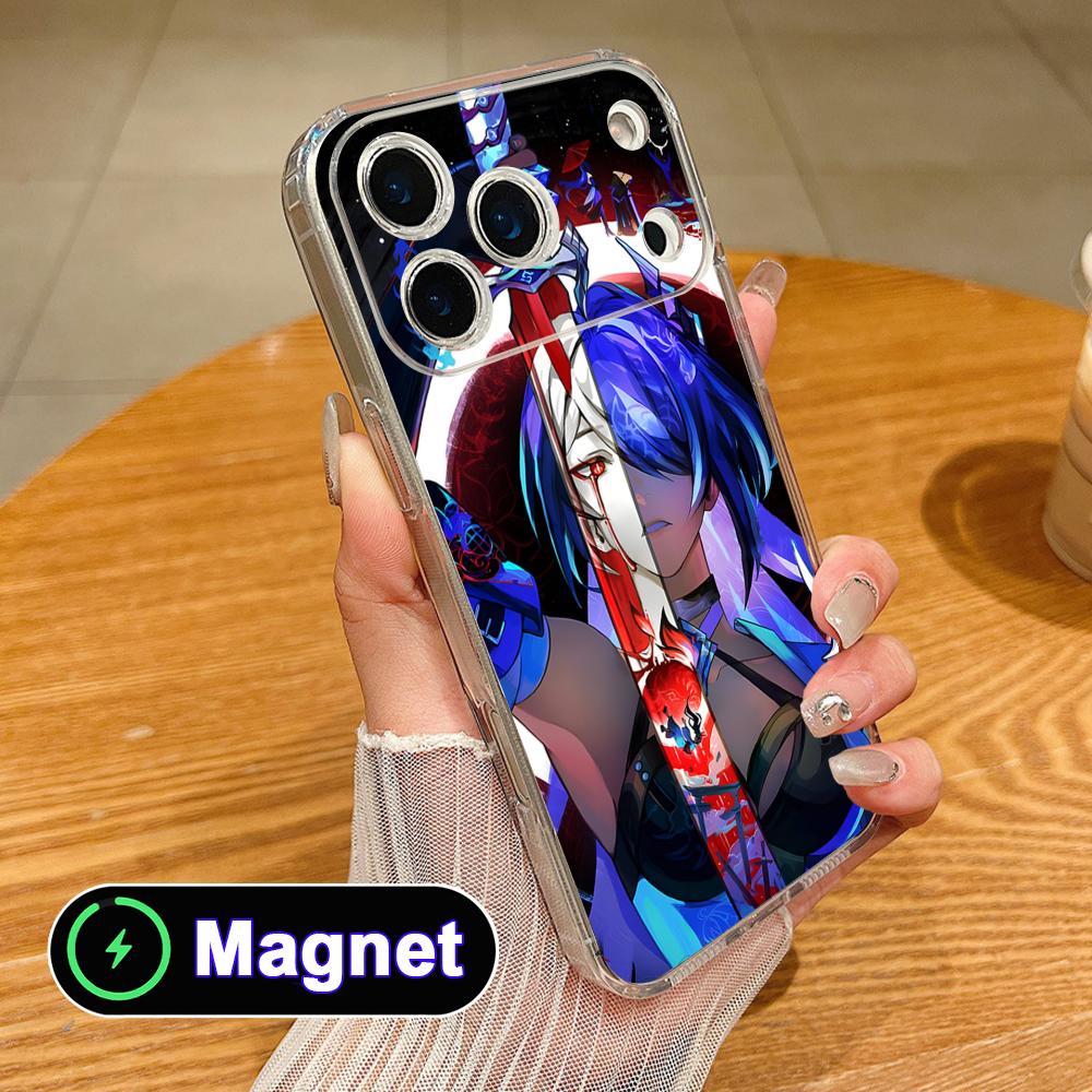 

HSR Acheron Clear TPU Magsafe Mobile Phone Case for iPhone 17 16 15 14 13 12 11 Air Pro Max Plus Mini Colorful Cover iPhone 11 Pro Max