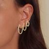 Gold-plated classic hoop earrings, silver clasp earrings, size M