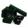 Scatola Gioielli Verde Scura in Velluto - Scatola Regalo per Collana, Anello, Bracciale Rigido e Braccialetto