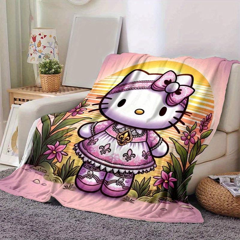 1pc. Hello Kitty Floral Print Blanket - Perfect for Home, Office, or Outdoor Use - Ideal G