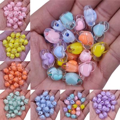 Exquisit 10Pcs 13*17mm For Jewelry Making Heart Crafts Transparent Loose Beads Wholesale Candy Color Necklace Bracelet DIY Crafts  Manual Accessories