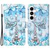 For Samsung Galaxy A35 5G Leather Case with Strap and Card Holder Pattern Printing Phone Stand Cover