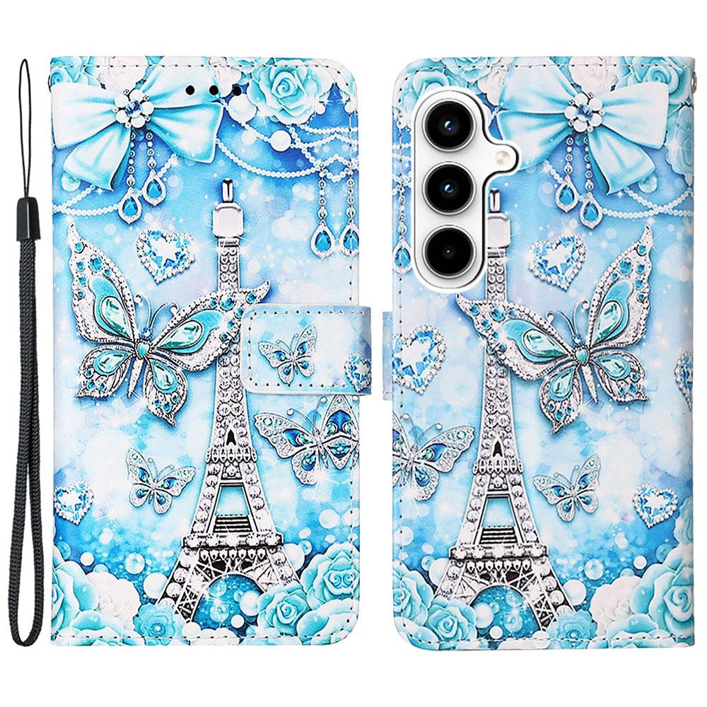 For Samsung Galaxy A35 5G Leather Case with Strap and Card Holder Pattern Printing Phone Stand Cover