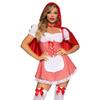 Little Red Riding Hood Costume Cape Dress Up Halloween Cosplay Fairy Tale Princess for Women Adult