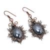Shungite 999 Copper Wire Wrapped Earrings, Handmade Gemstone Earrings Jewelry, Gifts For Love Brand New Earrings