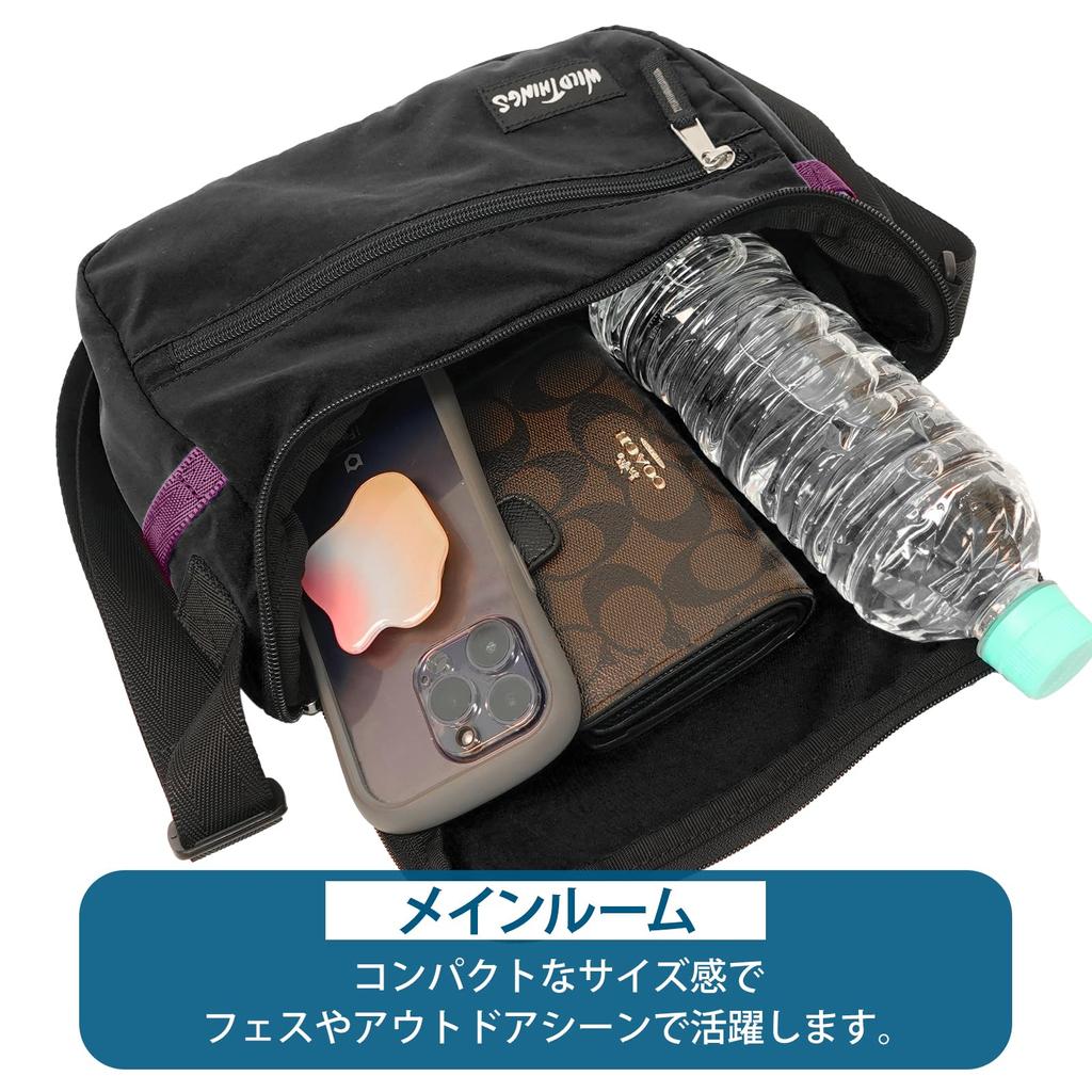 Shoulder Bag Mini Shoulder Bag DELFY Waterproof Lightweight Compact 22709142 Black [Wild Things] WT-380-3804