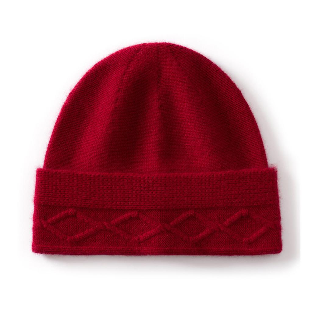 Classic solid color cashmere hat thickened head hat women's cashmere winter warm casual wool stack hat
