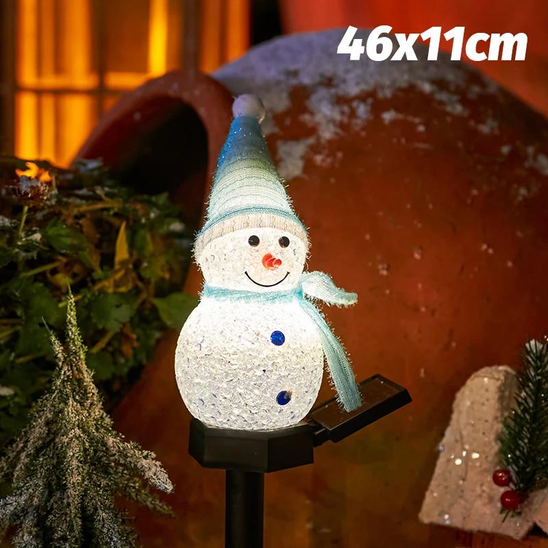 46cm LED Snowman Solar Lights Waterproof Outdoor Garden Lawn Lamps Snowmans Lantern for Christmas  Holiday Party Decor Lighting