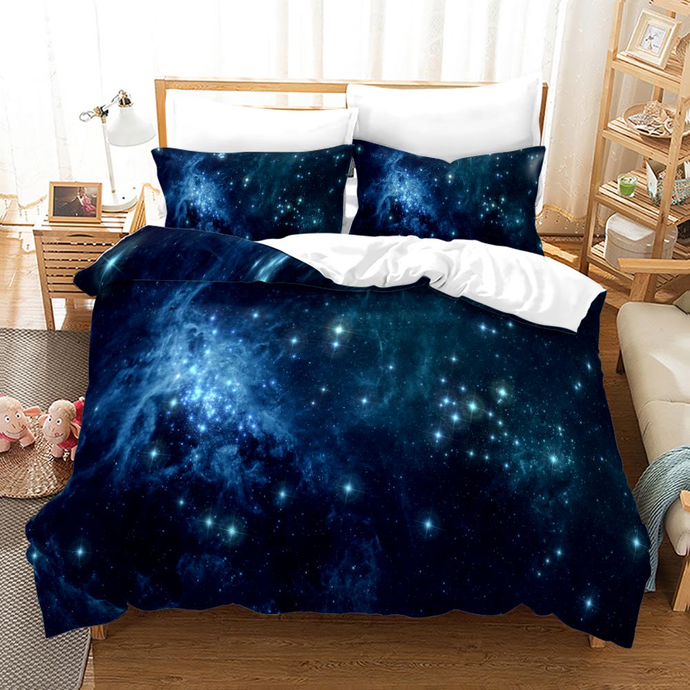 Space Galaxy Bedding Set Bedspread Single Twin Full Queen King Size Sky Milky Way Planet Bed Set Aldult Kid Duvetcover 06