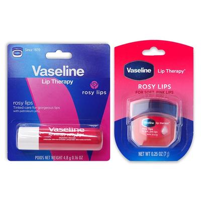 Vaselina Lip Therapy Rosy Lips Lip Balm Stick + Frasco Hidratante Lip Balm, Stick 4,8g + Frasco 7g, 1 conjunto