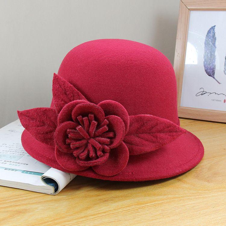 

Ретро Цилиндр Женская Мода Британская Шерстяная Шляпа Женская Осенне-Зимняя Фетровая Шляпа Adjustable