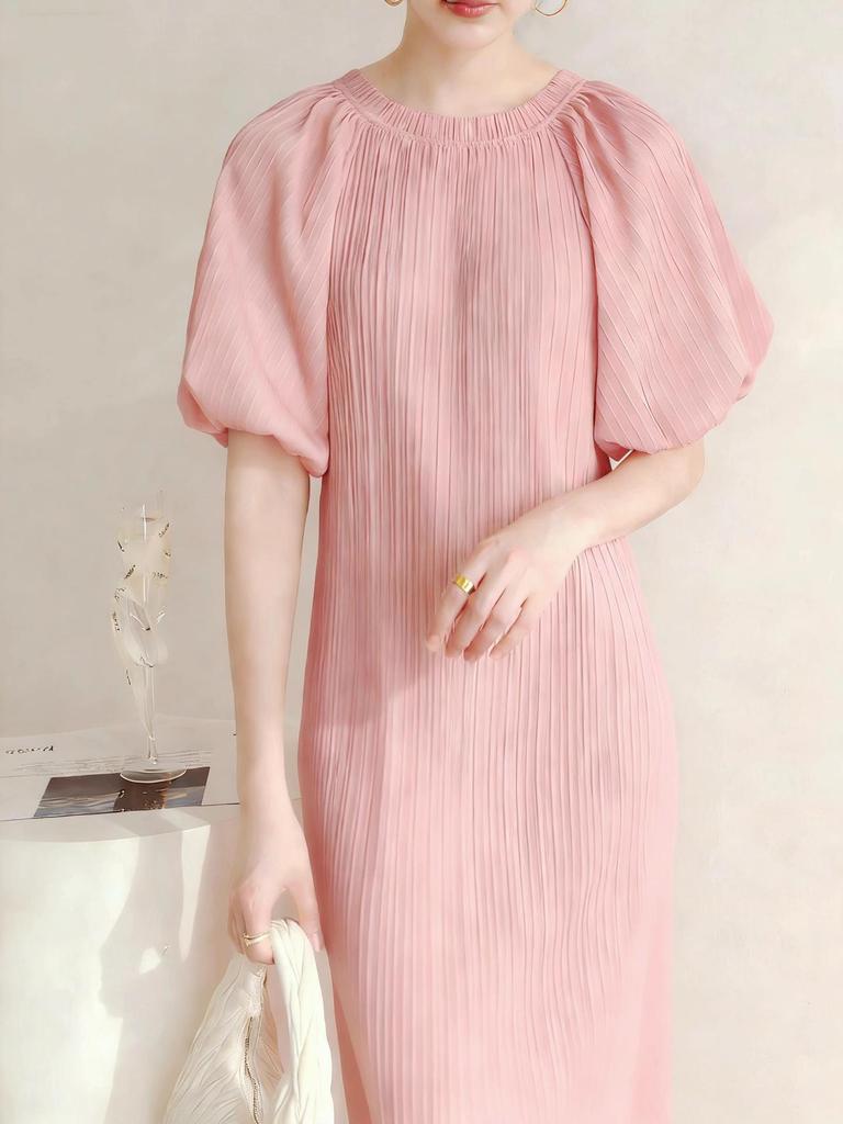 2026 Summer Miyake High-End Pleated Loose Pastoral Dress