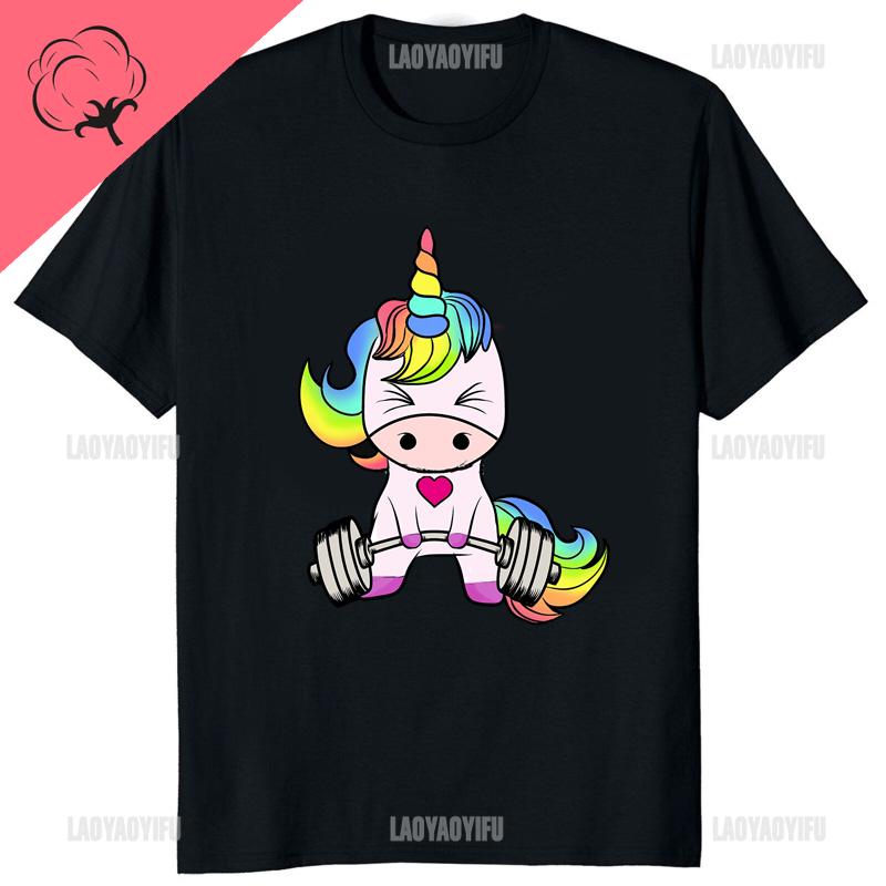 GYM Muscle Training Crossfit Rainbow Horse Tshirt Zombie Deadlift Weightlifting Halloween Fitnes Man Clothes Bodybuilding Tees