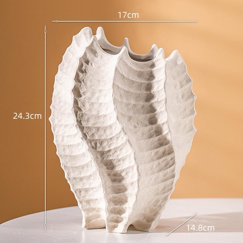 Ceramic Vase Irregular Folded Paths Abstract Ceramic Crafts Flower Vase Flower Arrangement Accessories Home Decoration