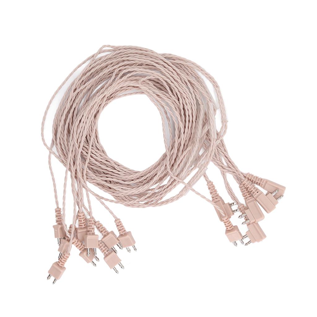 5pcs Sound Aid Adapter Cable 2 Pin Sound Amplifier Recevier Cable for Dual Earphone Device Skin Color