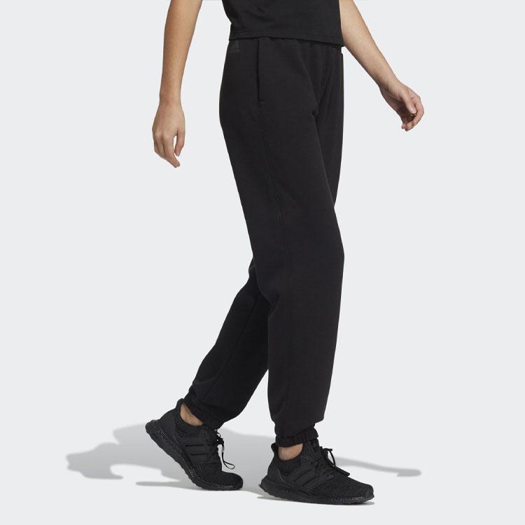Adidas Solid Color Logo Jogger Sport Pants Women Bottoms Black HM7447