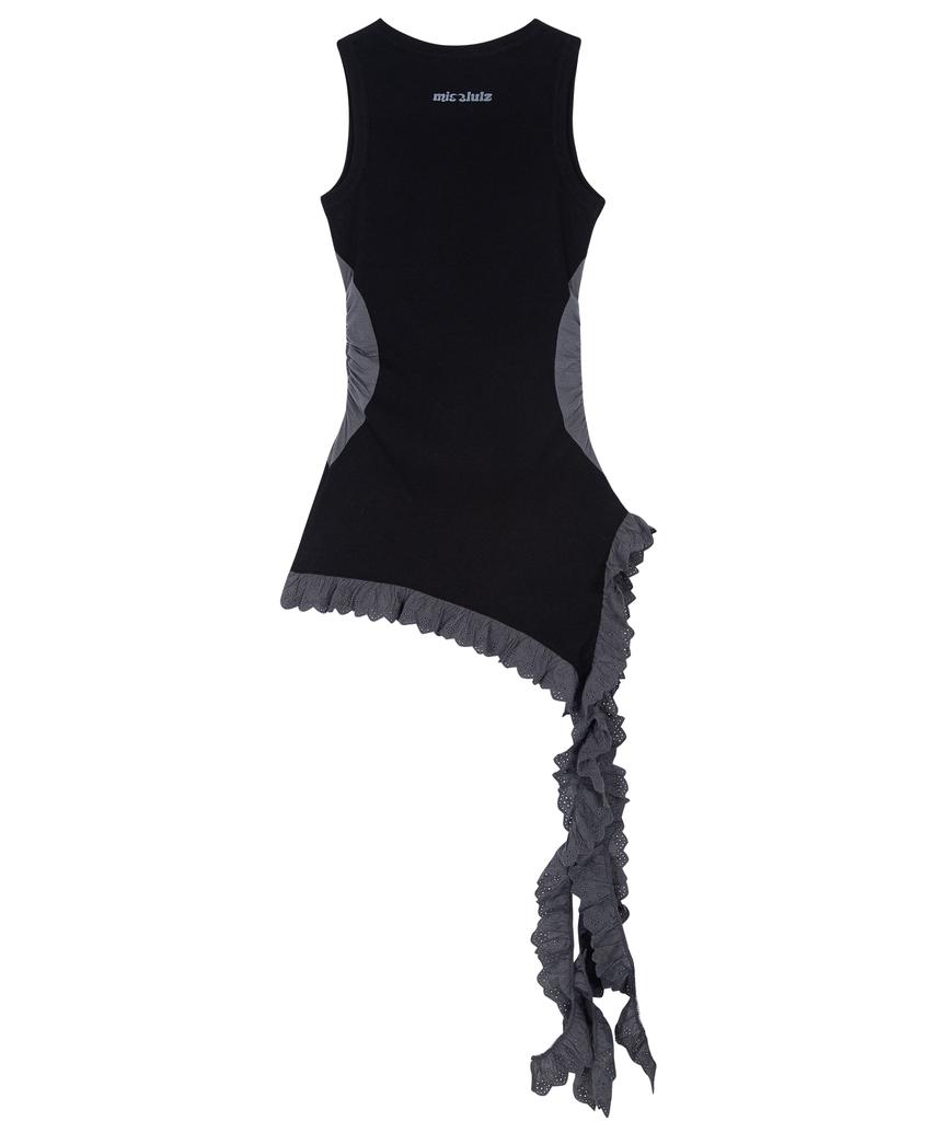 MISSLULZ Lace Tail Sleeveless Black Charcoal