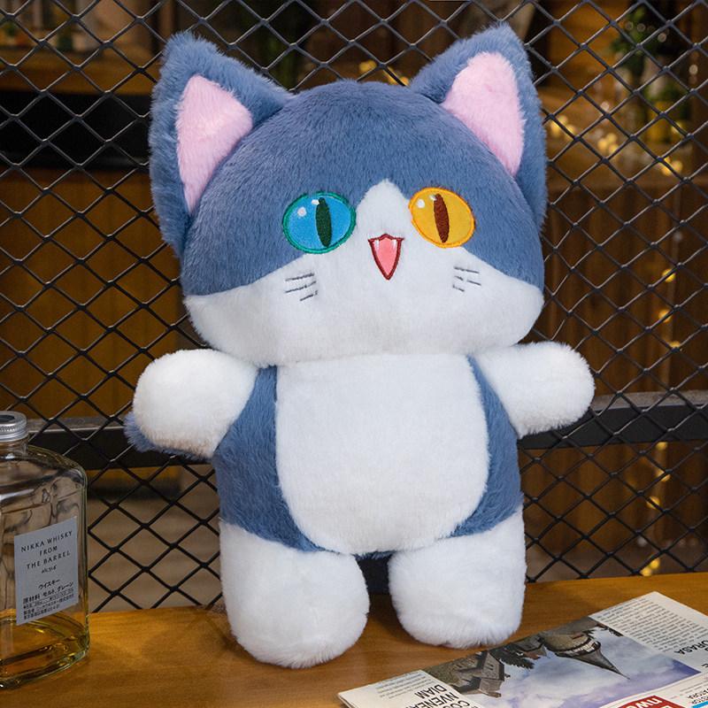Peluche de gato tiburón azul transformable, muñeco de gato adorable, almohada de animal, cojín suave de dibujos animados, regalo de Navidad para niños