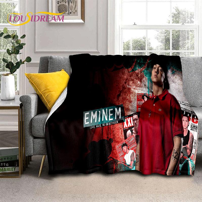 Rapper Eminem Tupac 2pac Hip-Hop Music Rap God Blanket,Soft Throw Blanket for Home Bedroom Bed Sofa Picnic Travel Cover Gift