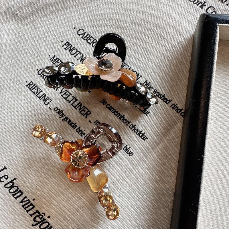 Korean Luxury Style Elegant Flower Diamond Acrylic Hairpin