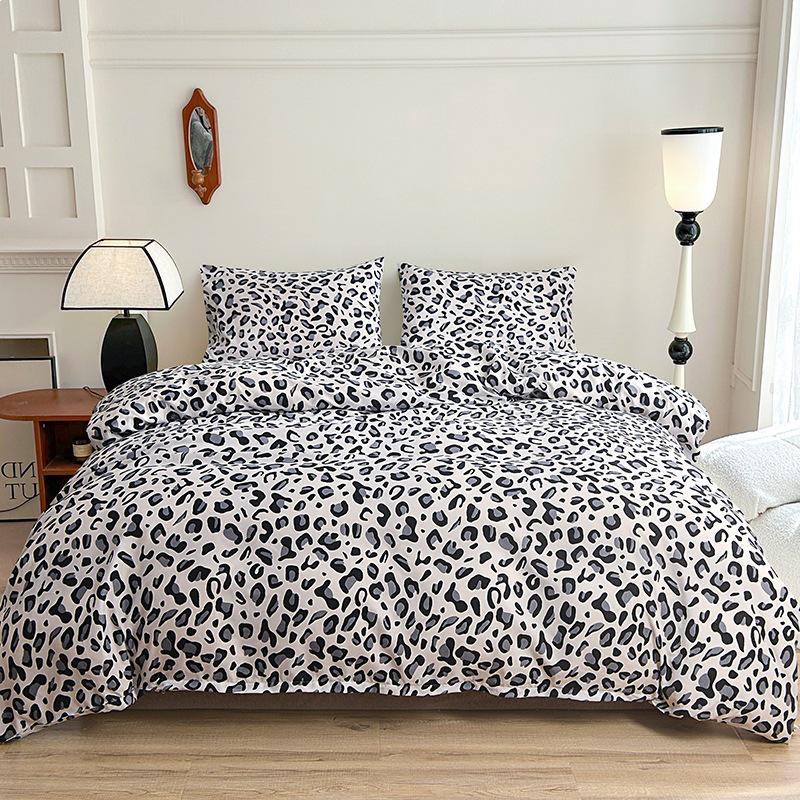 Leopard Print Pastoral Style Duvet Cover Set - Single Duvet Cover & Pillowcase.