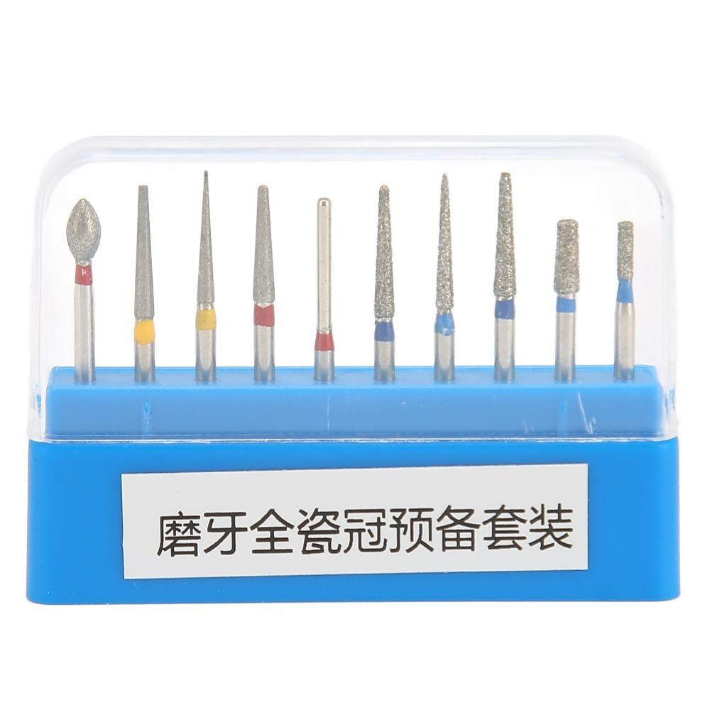 10pcs/Set Grinding Dental Polishing Burs High Speed Polishing Drill Set For Dentists