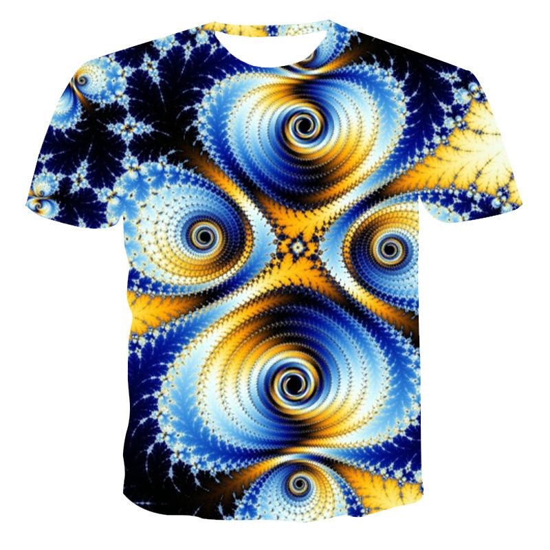 Summer Digital Printed 3D T-shirt with Round Neck Print for Men Shirt