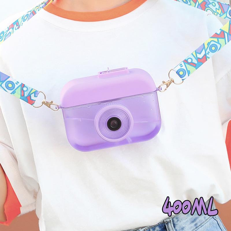 

Korean Cartoon Straw Juice Cup with Strap - Leak-proof, Sporty, Girlish Gift for Students 400ML фиолетовый