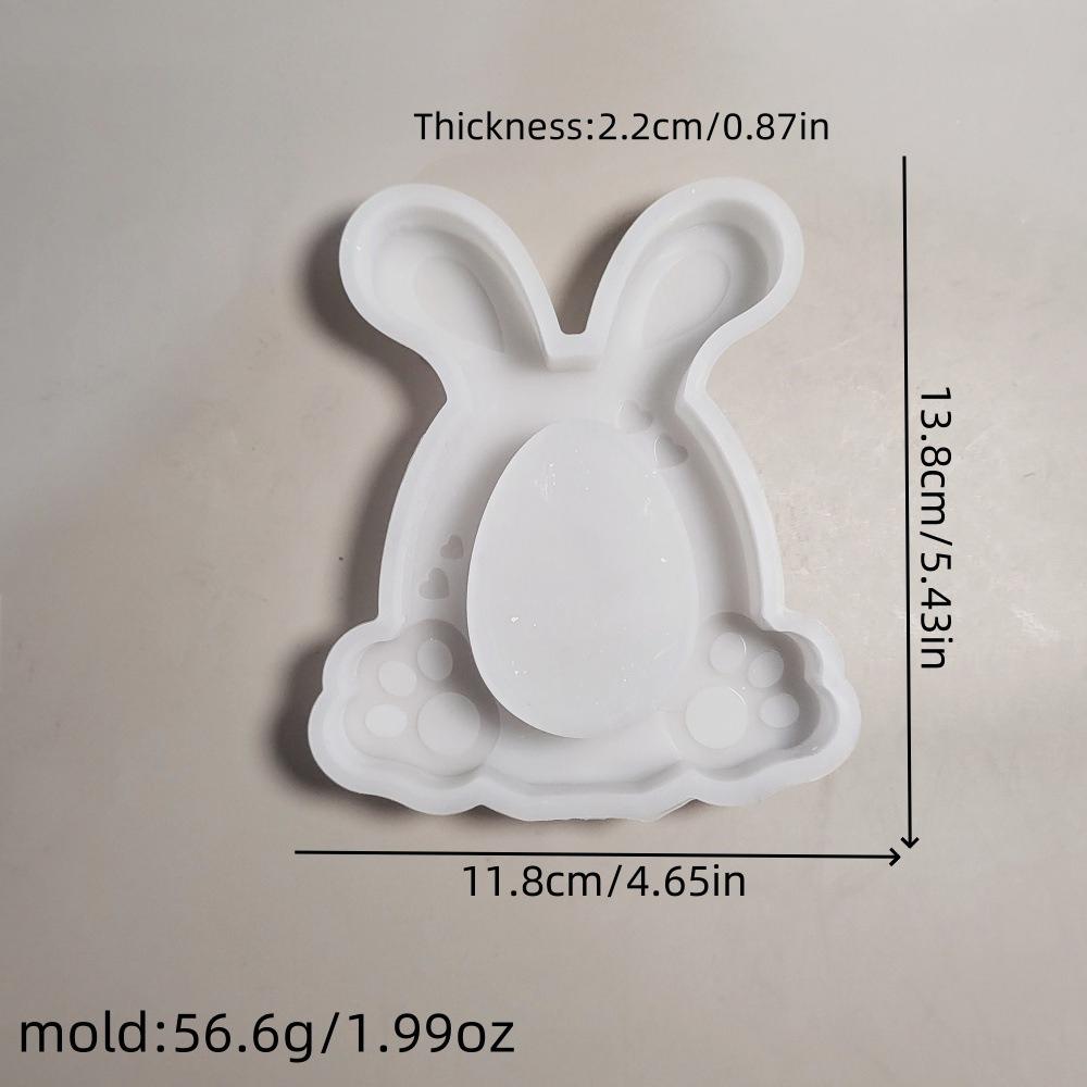 Love Egg Rabbit Ornament Mold Easter Rabbit Decoration Cement Gypsum Mold DIY Silicone Mold
