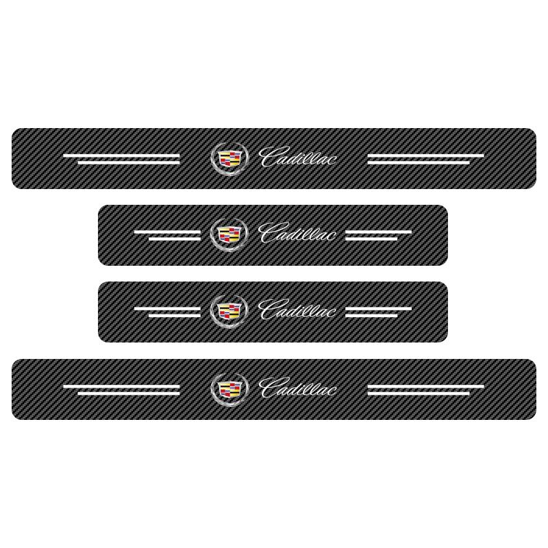 Auto Interior Door Threshold Sill Trim Stickers Waterproof Strip Scuff Scratch For Cadillac CTS STS DTS SRX XLR ATX Escalade Seville Tiburon