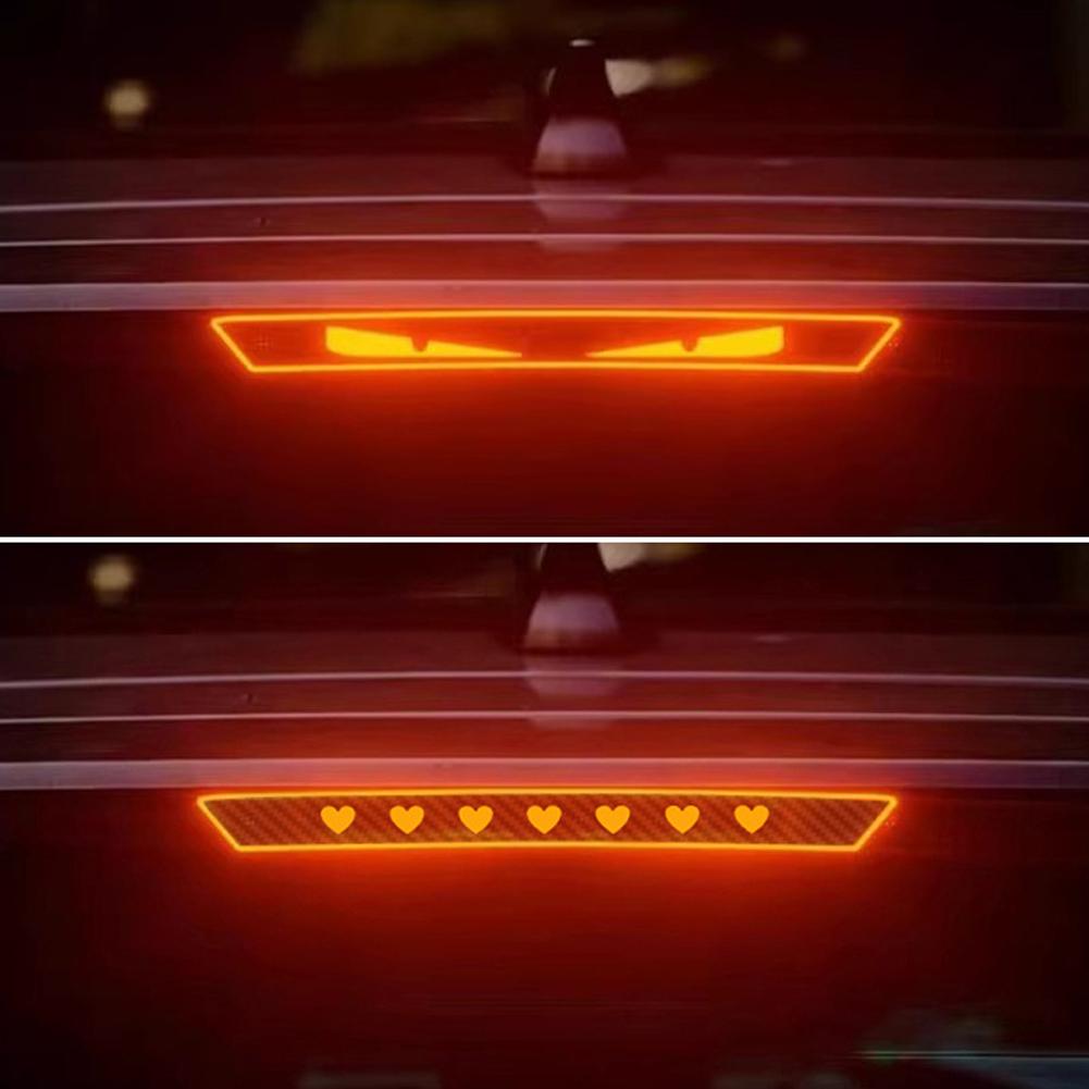 Universal Car Taillight Brake Lights Lamp Sticker Protector Sticker Devil Eyes Heart Carbon Fiber Covers Accessories Hawkeye