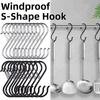 10Pcs S-Shape Balcony Clothes Hanger Windproof Stainless Steel Windproof S-Type Hook Thickened Polished Kitchen Pot Rack Hooks