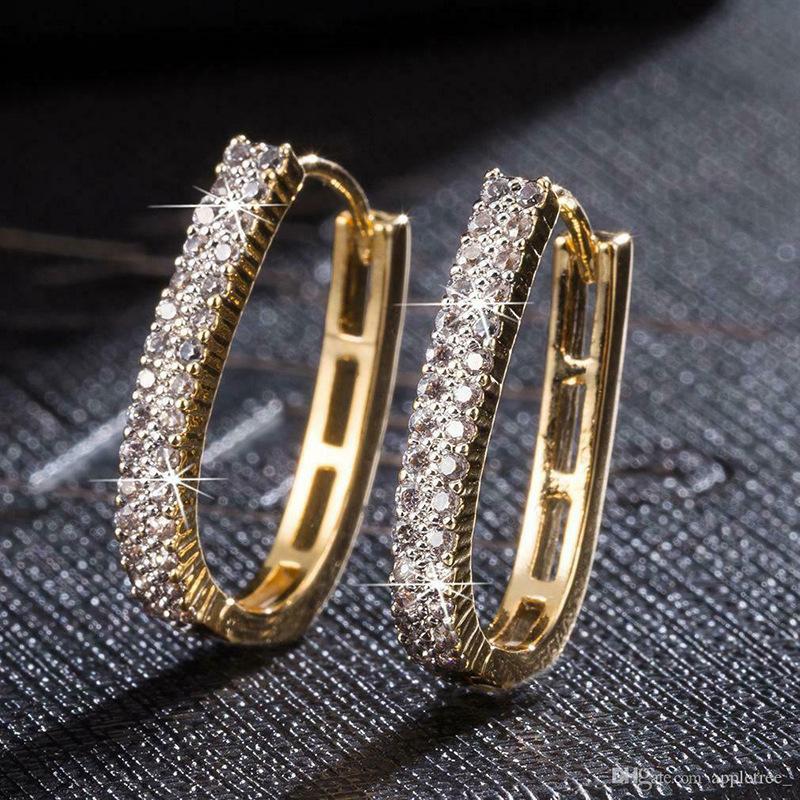 

European and American fashion style earrings with exaggerated double row personality earrings